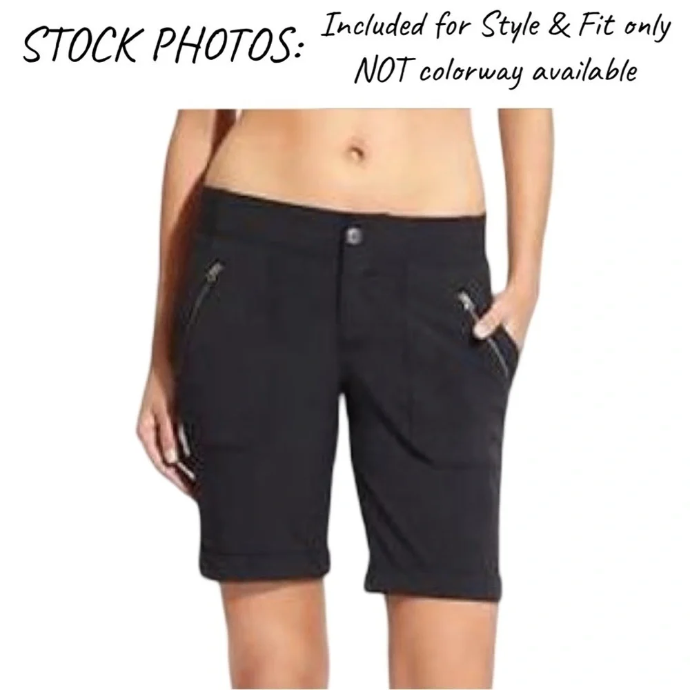 Athleta Tan Trekkie Mid Rise Bermuda Shorts Size 2 - Picture 14 of 14